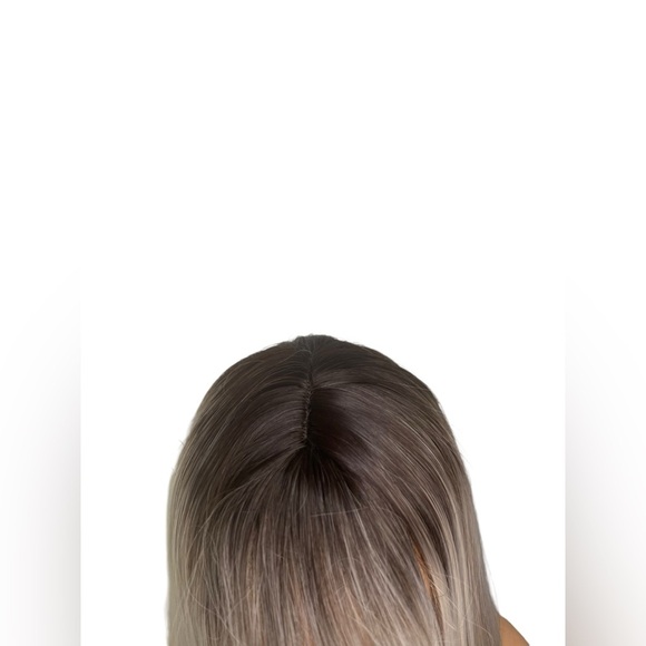30 Inch Ombre brown to Light Blonde with highlights Long wig with bangs - Picture 5 of 12